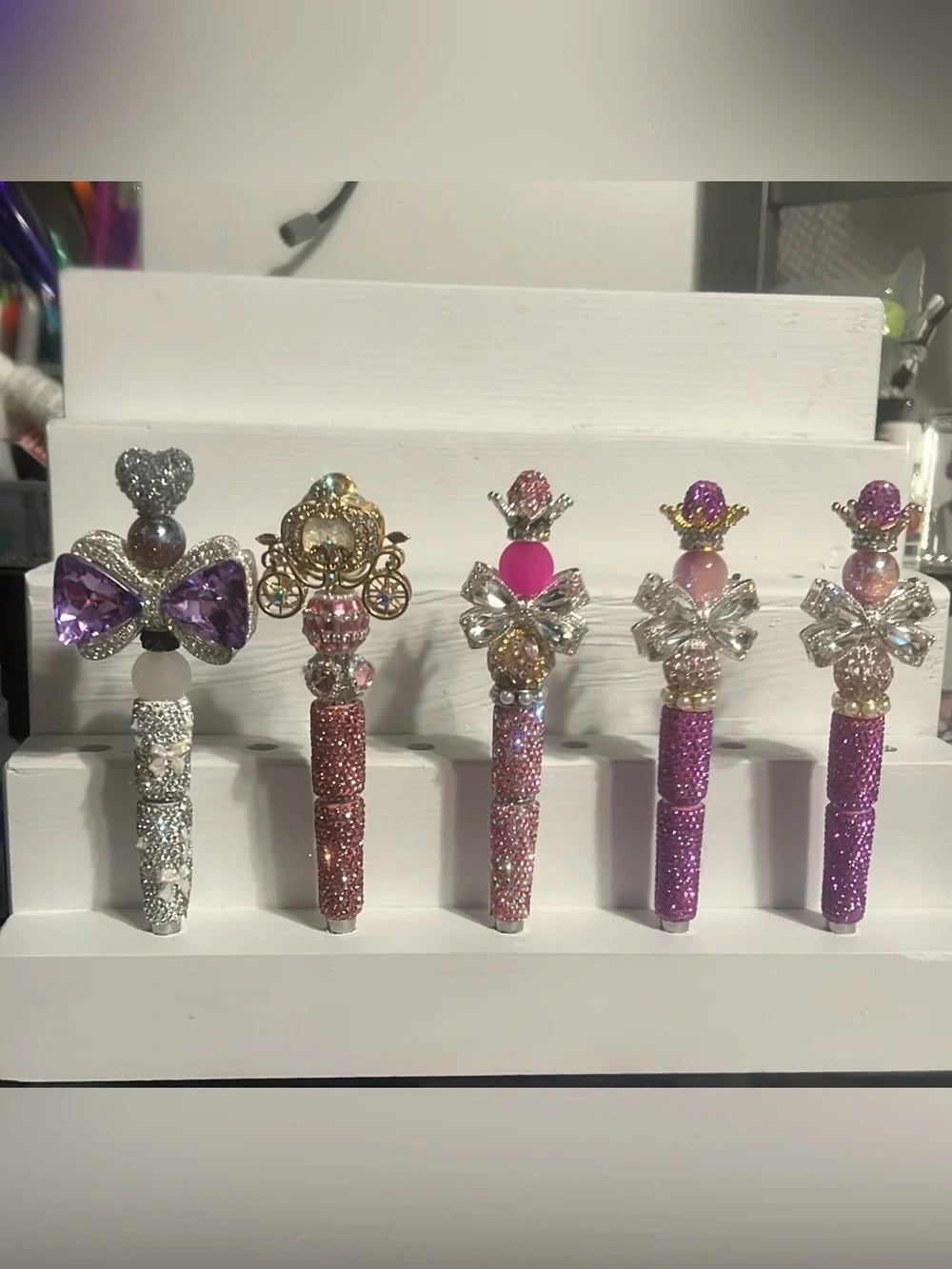 Glitter Gem Decorative Pens - Purple & Pink Accents